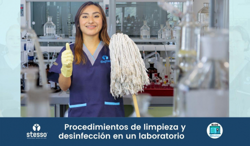 Procedimientos de limpieza y desinfección en un laboratorio