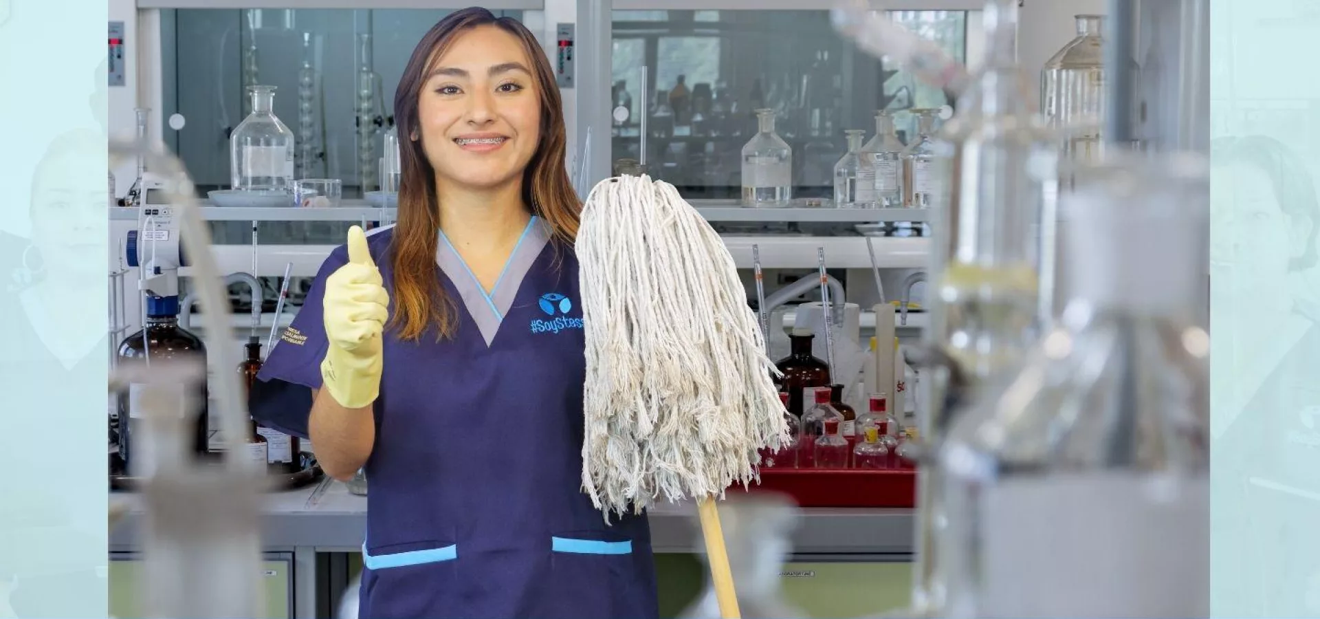 Procedimientos de limpieza y desinfección en un laboratorio